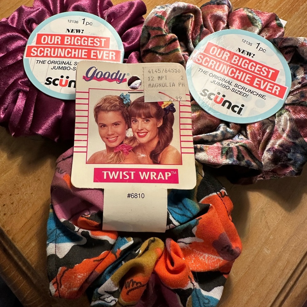 3 Brand new Old Stock Scrunchies